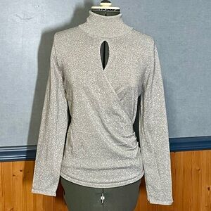 EUC- Metallic knit turtleneck